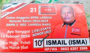 Ismail Calon Anggota DPRK Langsa Dari Partai Aceh (PA ) Siap Beramanah Kepada Masyarakat