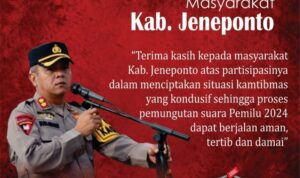 Kabupaten Jeneponto: Cermin Partisipasi Masyarakat dalam Pemilu 2024 yang Aman dan Damai”