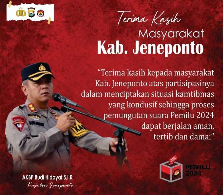 Kabupaten Jeneponto: Cermin Partisipasi Masyarakat dalam Pemilu 2024 yang Aman dan Damai”