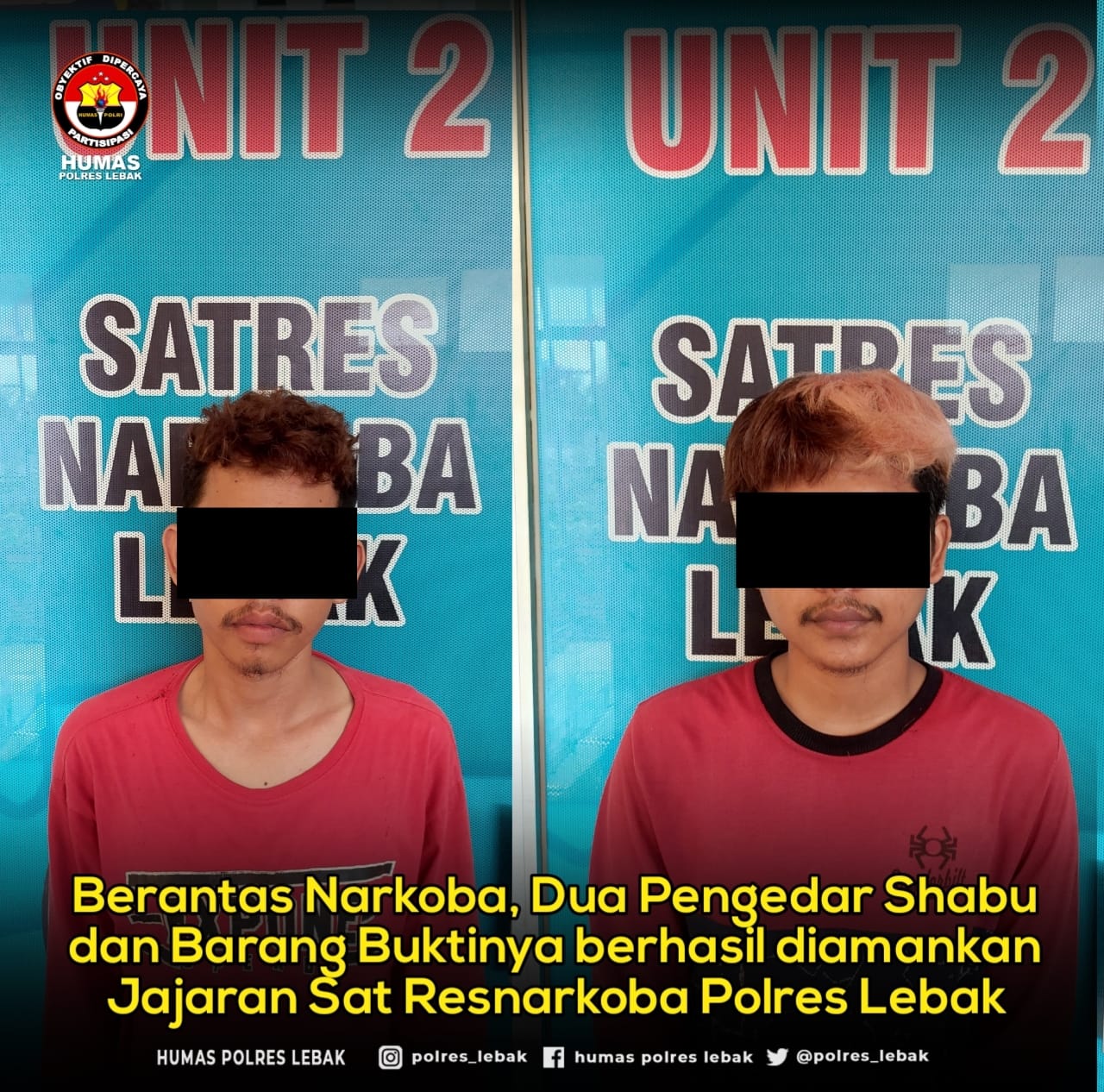Berantas Narkoba, Dua Pengedar Shabu diamankan Sat Resnarkoba Polres Lebak