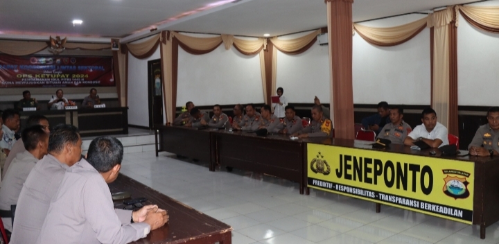 Polres Jeneponto Selenggarakan Rakor Lintas Sektor Dalam Rangka Persiapan Operasi Ketupat Lipu 2024*