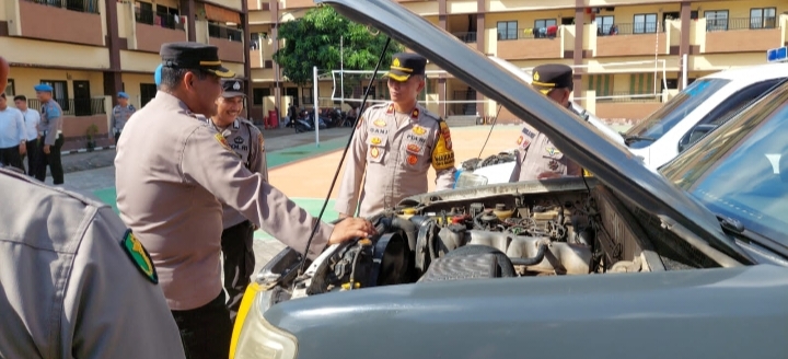 Kapolres Gowa Pimpin Pemeriksaan Kendaraan Dinas di Seluruh Bagian dan Seksi Polres Gowa