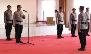 Polres Gowa Gelar Upacara Kenaikan Pangkat Pengabdian Anggota Polri dan ASN Reguler