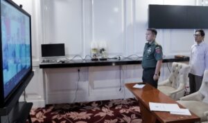 Melalui Virtual, Pamen Ahli Bid Ekonomi Mewakili Pangdam XIV/Hsn Hadiri Rakor Pengendalian Inflasi Daerah