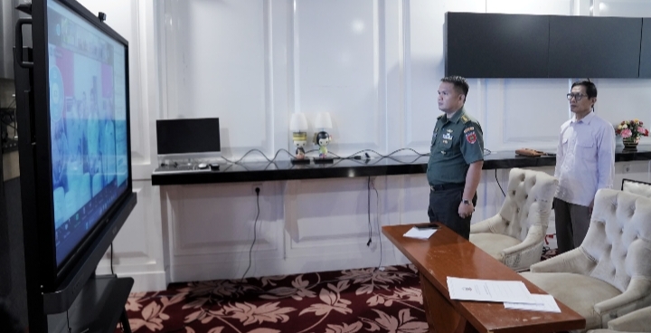 Melalui Virtual, Pamen Ahli Bid Ekonomi Mewakili Pangdam XIV/Hsn Hadiri Rakor Pengendalian Inflasi Daerah