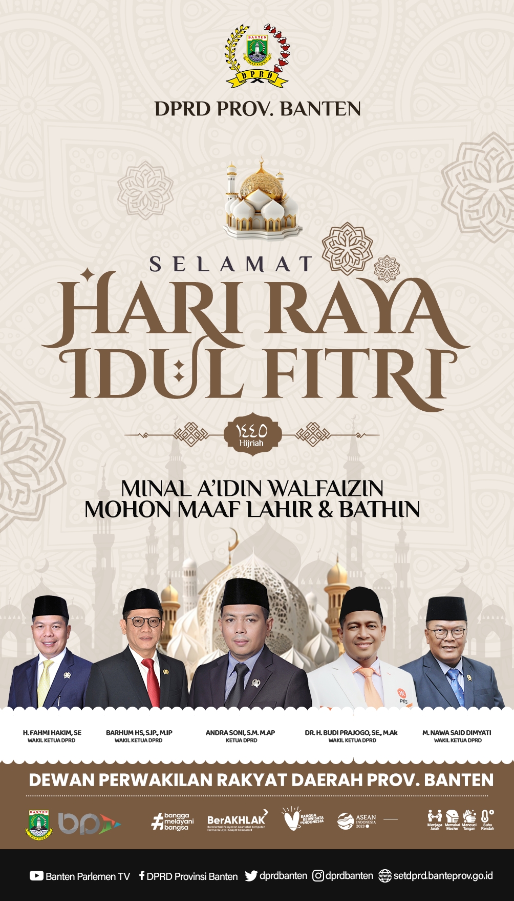 DPRD Provinsi Banten Mengucapkan Selamat Hari Raya Idul Fitri 1445.H