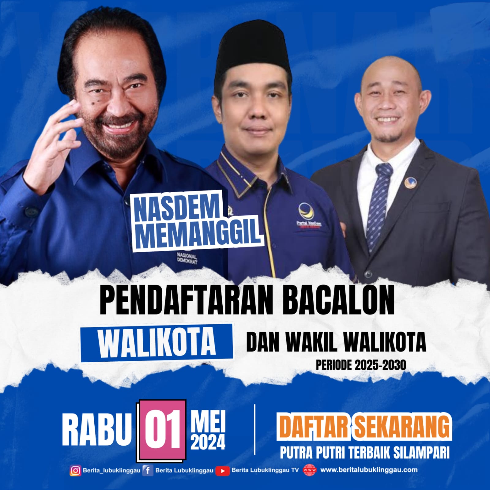 Nasdem Lubuklinggau Memanggil! Buka Penjaringan Bakal Calon Walikota dan Wakil Walikota