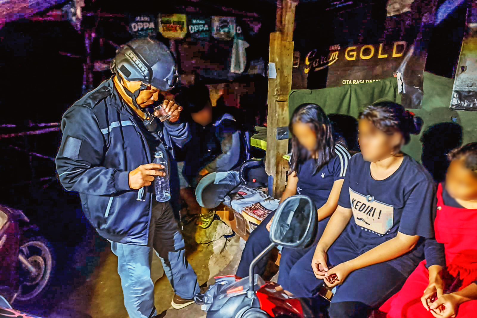 Jelang Shubuh, Tim Patroli Polsek Mojoroto Bubarkan Pesta Miras Anak di Bawah Umur dan Keributan Puluhan Pesilat