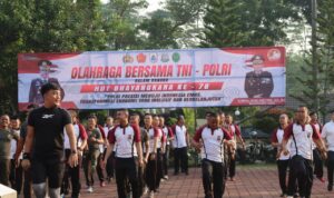 Jelang HUT Bhayangkara ke-78, Polres Lebak Gelar Olahraga Bersama TNI-POLRI dan Forkopimda Lebak