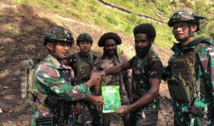 Patroli Rutin dan Bantu Petani Bercocok Tanam, Kehadiran Prajurit Koops Habema Disambut Antusias Petani Amugi