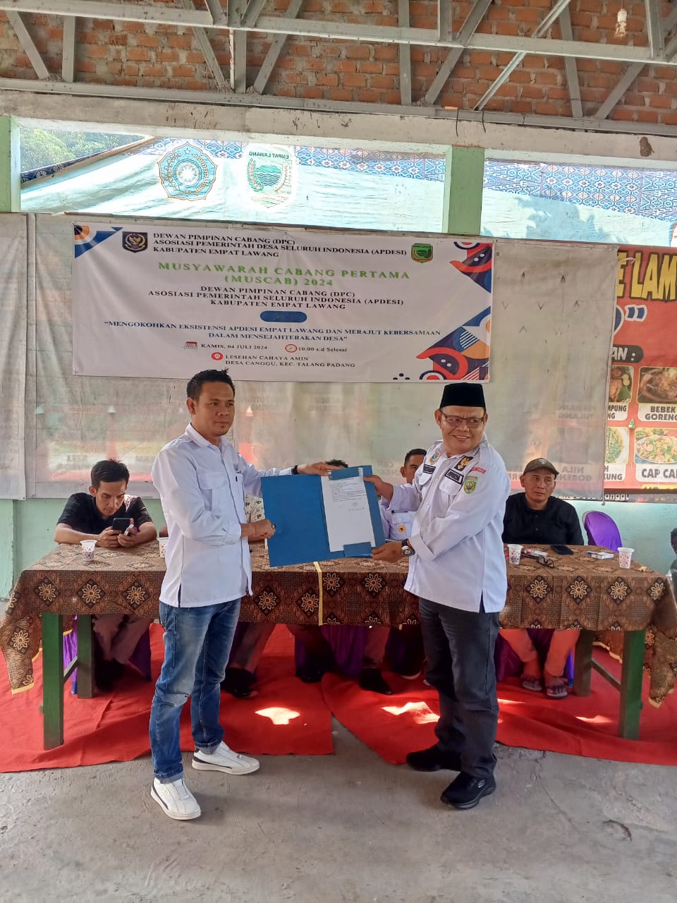 Aklamasi Muscab Perdana,  Sastra Haryadi, A.Md ,Nahkodai DPC APDESI Kabupaten Empat Lawang Periode 2024-2029