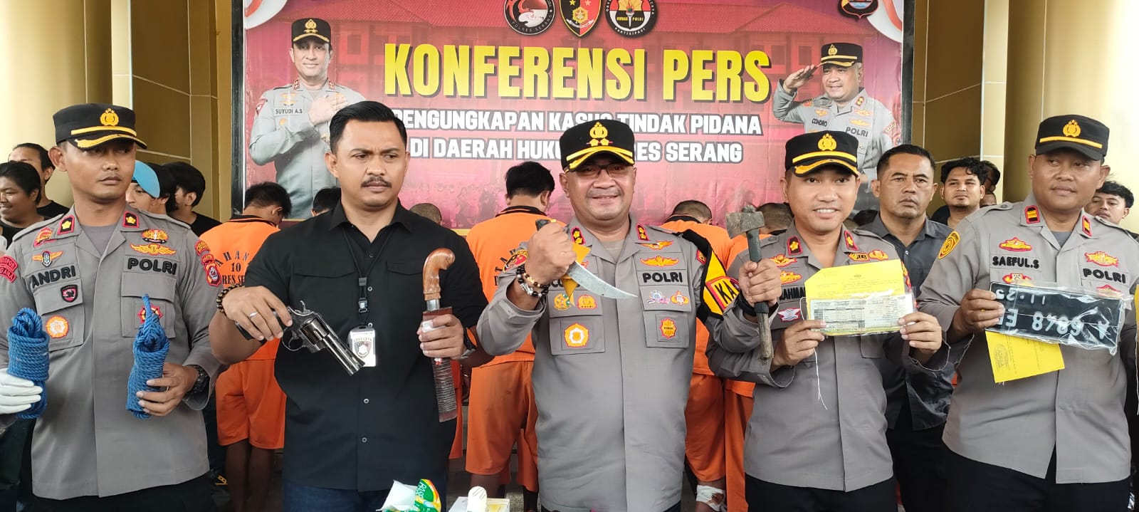 Ditreskrimsus Polres Serang ungkap kasus tindak pidana Curat, curanmor dan pencuri ternak di wilayah hukum polres serang