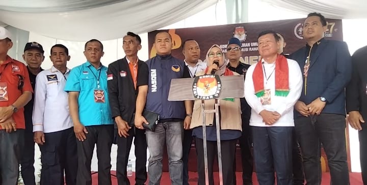 Partai Nasdem dan Sembilan Partai Pendukung Lengkapi Berkas Hj. Suwarti H. Thamrin Hasan Melenggang Maju di Pilkada Musi Rawas
