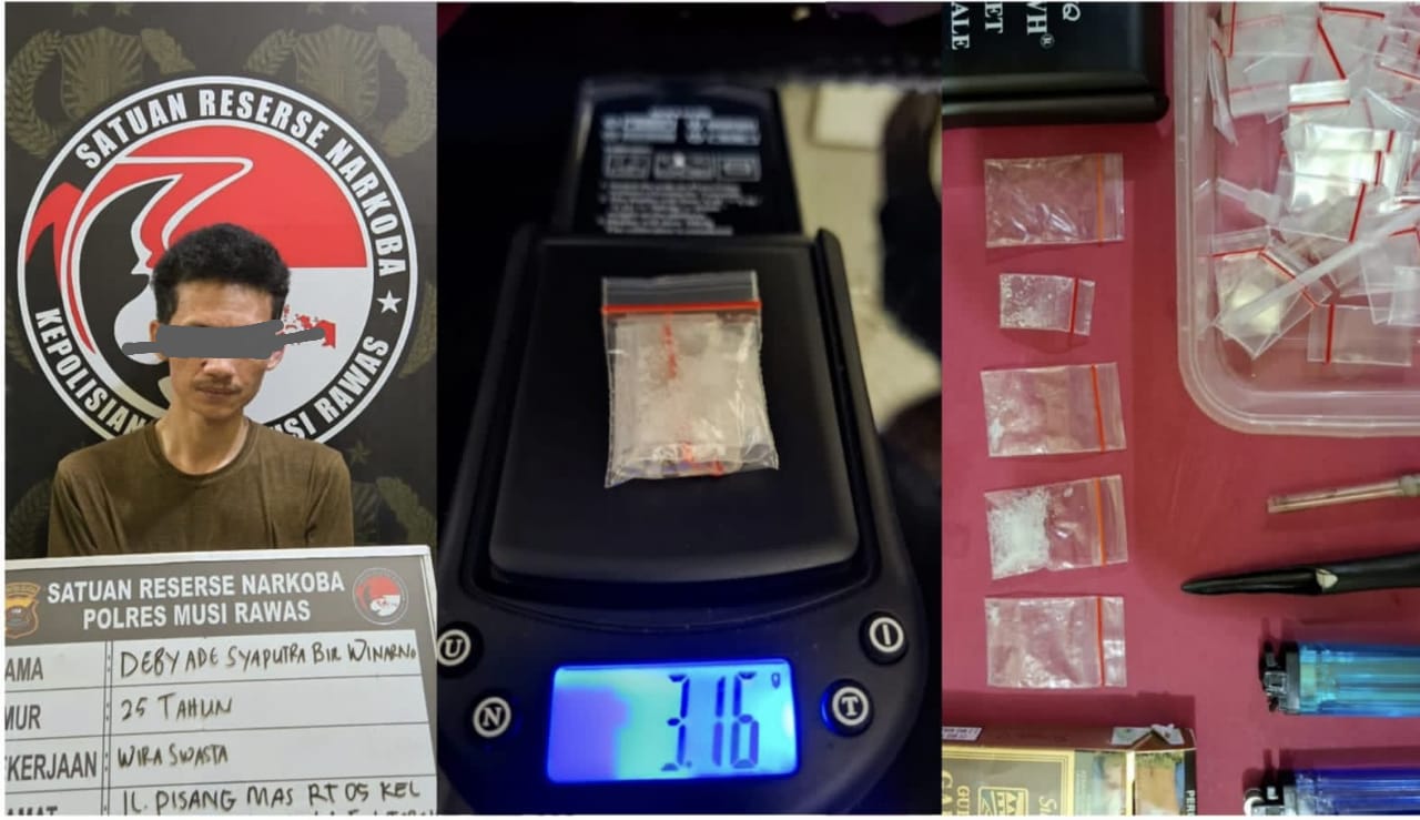 Eagle Squad Satresnarkoba Polres Musi Rawas Ringkus Pengedar Sabu Asal Lubuklinggau