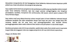 Achmad Faiz Fauzia Mengundurkan Diri Dari Partai PSI Cilegon