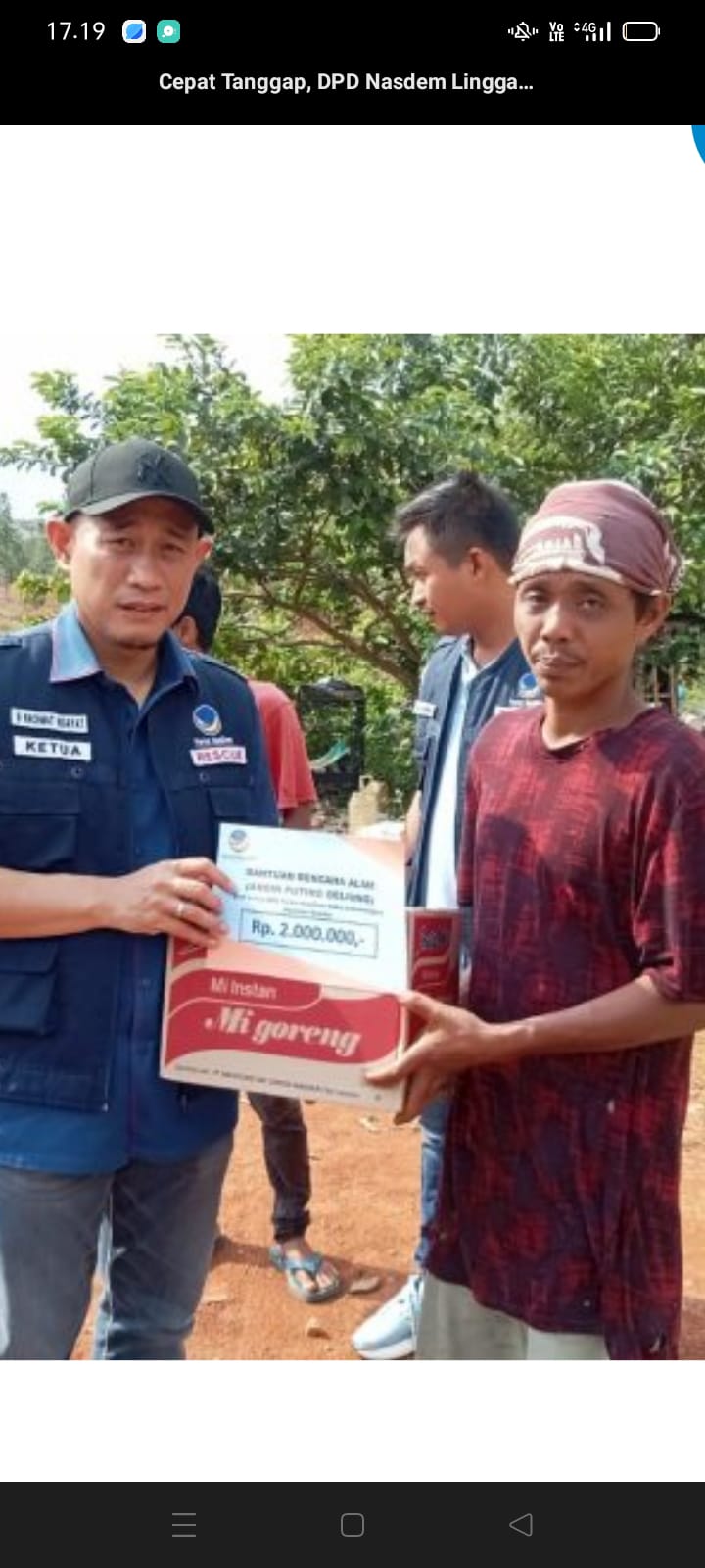 Cepat Tanggap, DPD Nasdem Linggau Segera Bantu Korban Bencana Puting Beliung.