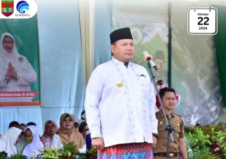 PJS bupati musirawas pimpin upacara peringati hari santri nasional tingkat kabupaten musirawas tahun 2024