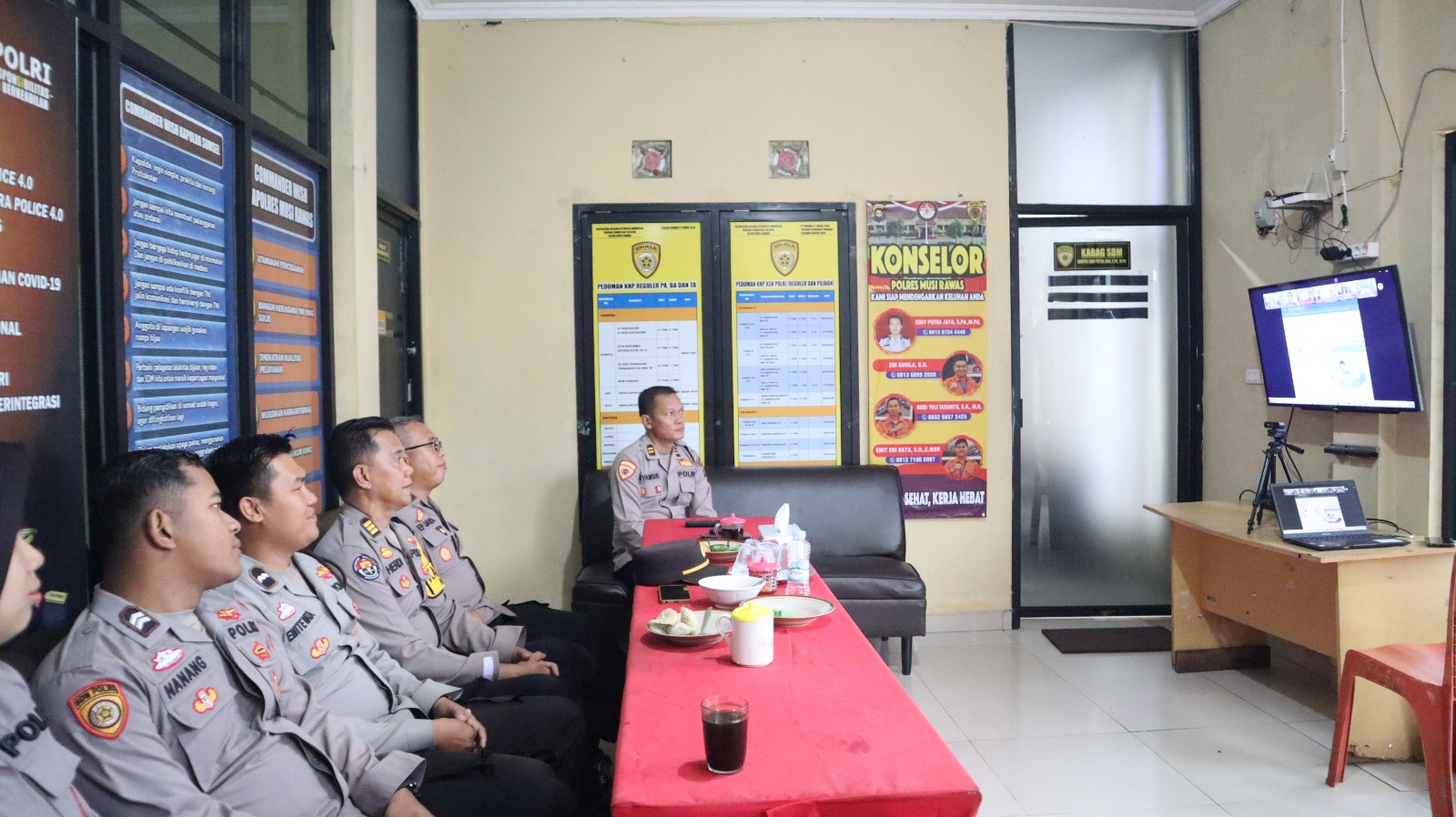 Secara Zoom Meeting, Polres Musi Rawas Ikuti Anev Sosialisasi Penerimaan Peserta Didik Baru SMA Kemala Taruna Bhayangkara