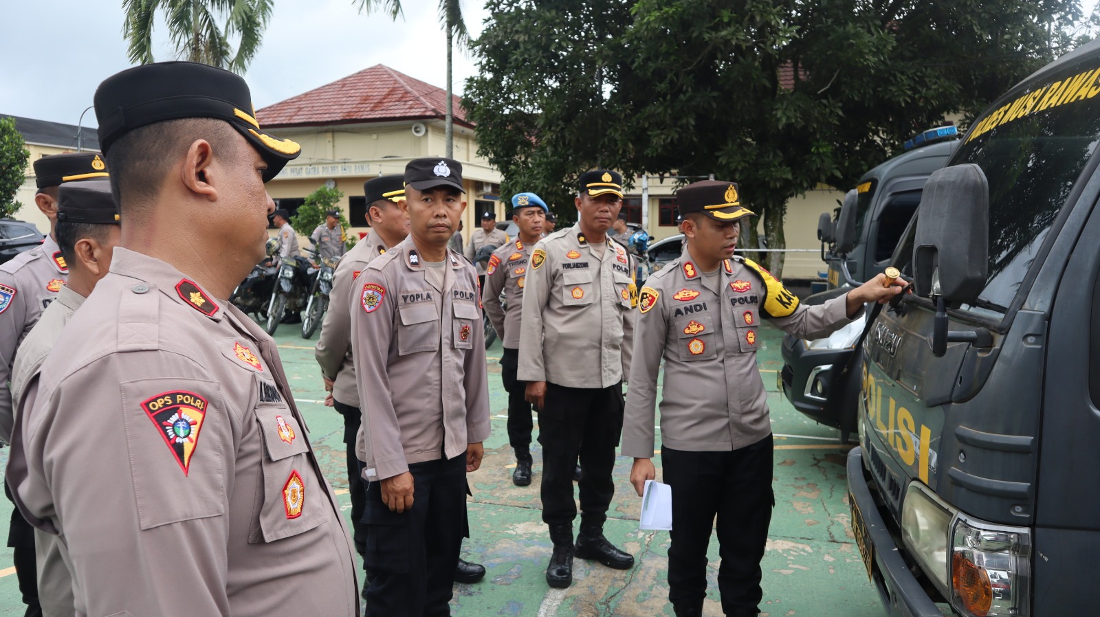 Kapolres Musi Rawas Pimpin Apel Pemeriksaan Kendaraan Dinas Personel
