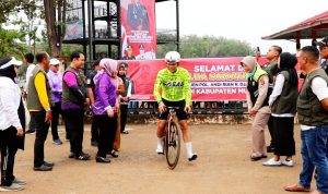 Siagakan Ratusan Personel, Kapolres Musi Rawas Dampingi Kapolda Sumsel Gowes Bareng ke Danau Aur