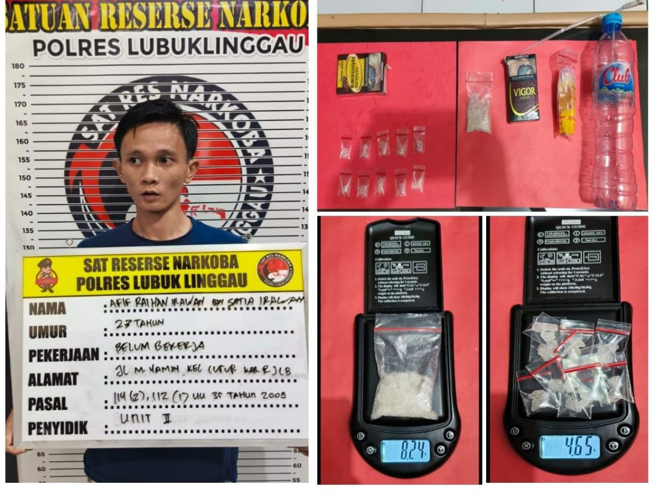 Pengedar Sabu Asal Curup Ketangkap Bawa Sabu di Hotel