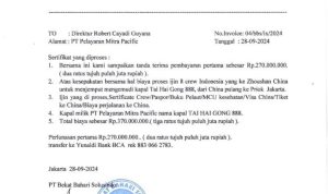 PT. Berkat Bahari Solusindo Dan PT. Mitra Pasifik Diduga Lakukan Kleim Asuransi Pelayaran Dengan Dokumen Palsu