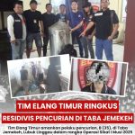 Dalam Operasi Sikat I Musi 2025, Tim Elang Timur Unit Reskrim Polsek Lubuk Linggau Timur I Amankan Tersangka Curat