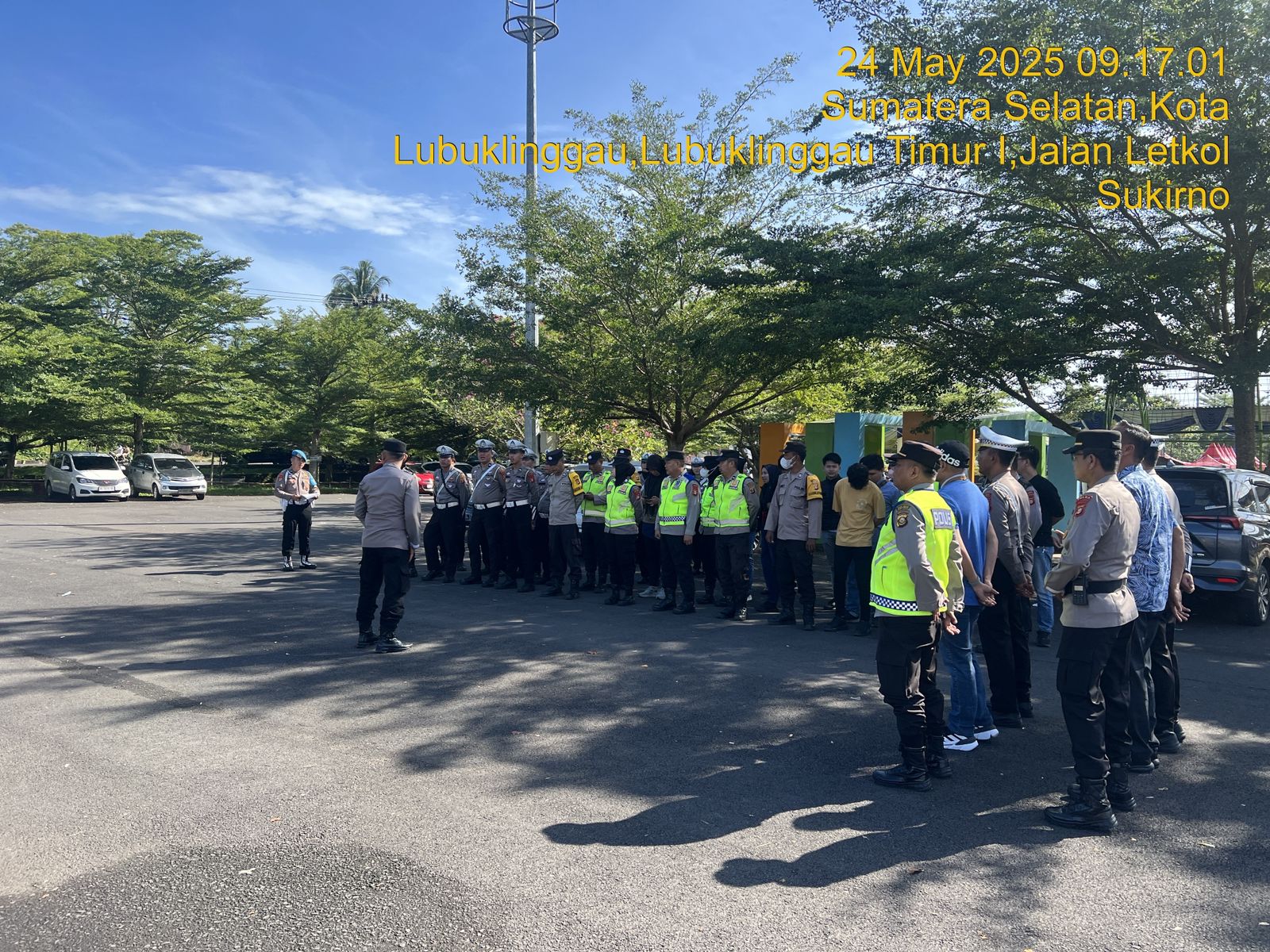 Polres Lubuklinggau Dan Polda Sumatra Selatan Kerakan Pasukan Satu Kompi ,Amankan Acara Festival Dangdut Festival 2025