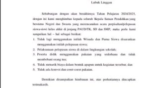 Dinas Pendidikan Kota Himbauan Seluruh Paud SD SMP Baik Negeri dan Suwasta,
