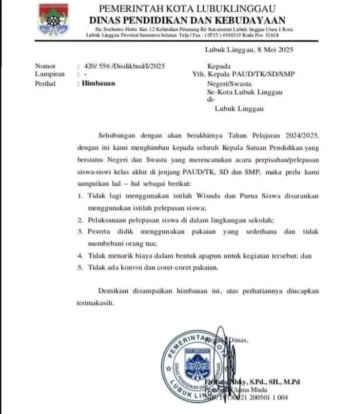 Dinas Pendidikan Kota Himbauan Seluruh Paud SD SMP Baik Negeri dan Suwasta,