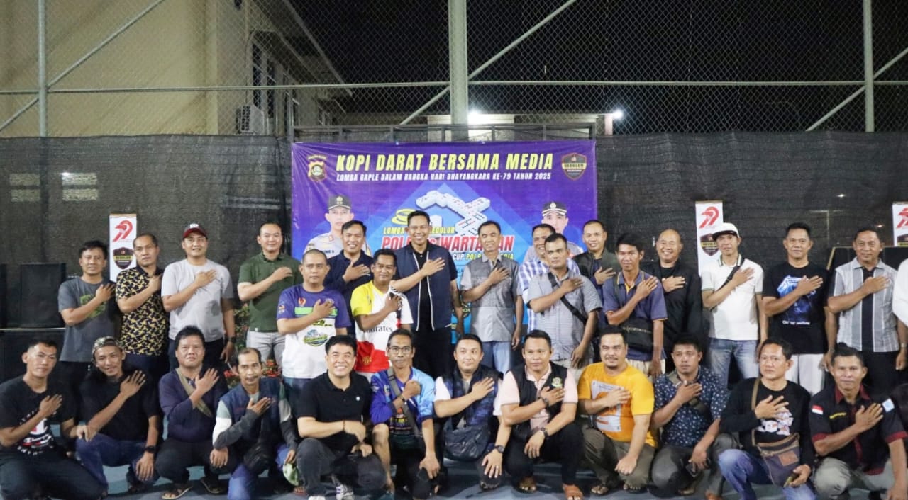 Polres Musi Rawas Gelar Lomba Gaple Bedulur Polri Vs Wartawan di Hari Bhayangkara ke-79