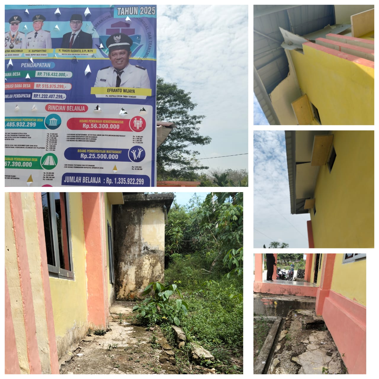 Miris Kondisi Kantor Desa Tabah Tengah Kecamatan Selangit Tak Terawat Hingga Jebol