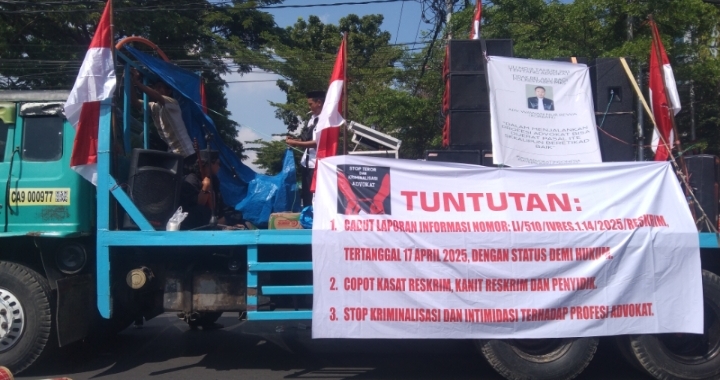 Aksi Solidaritas Advokat: Stop Kriminalisasi, Cabut Laporan Wawan Nur Rewa