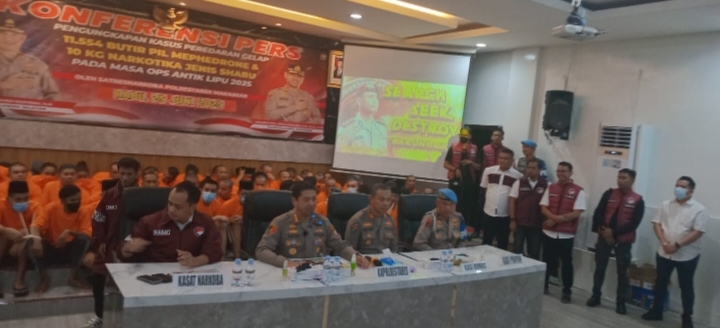 Polrestabes Makassar Tangkap 107 Pelaku Jaringan Narkoba Internasional, 10 Kg Sabu Disita