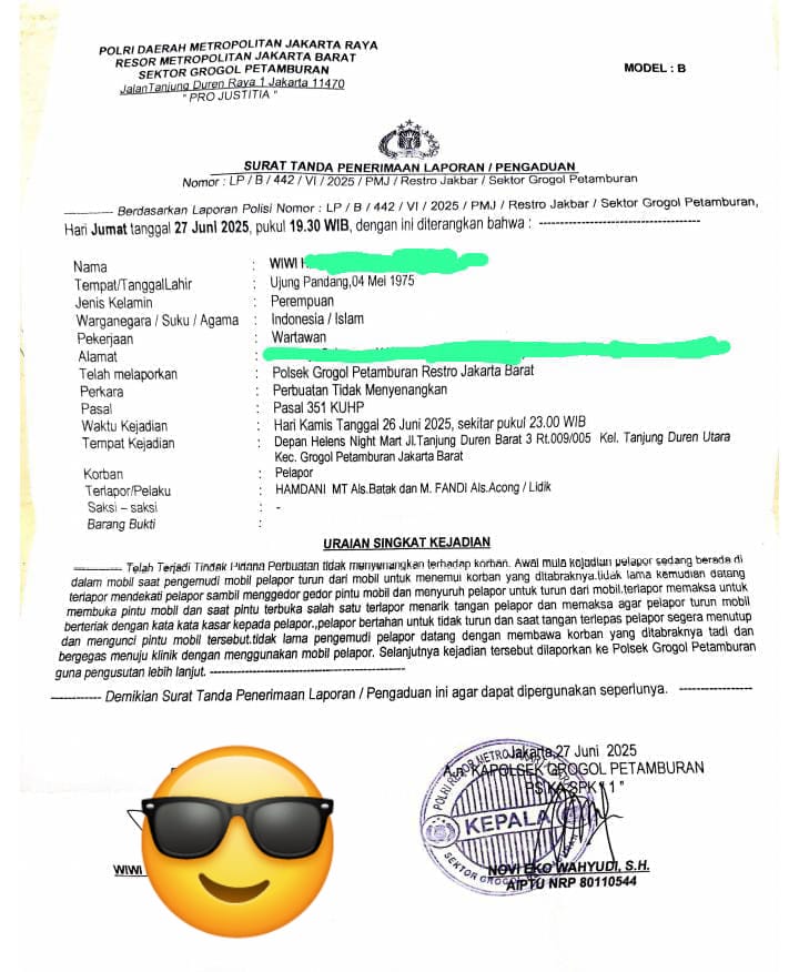 Wartawati Dianiaya Oknum Preman Diduga Imbas Pemberitaan Sebelumnya