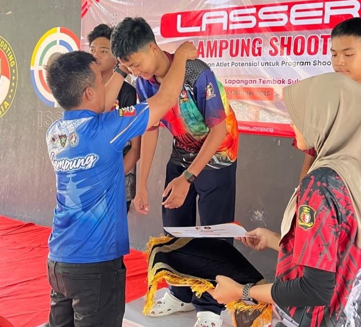 Putra Prajurit Yonif 9 Marinir Raih Juara Lomba Menembak Kejuaraan Lampung Shooting Series Lasser 2025
