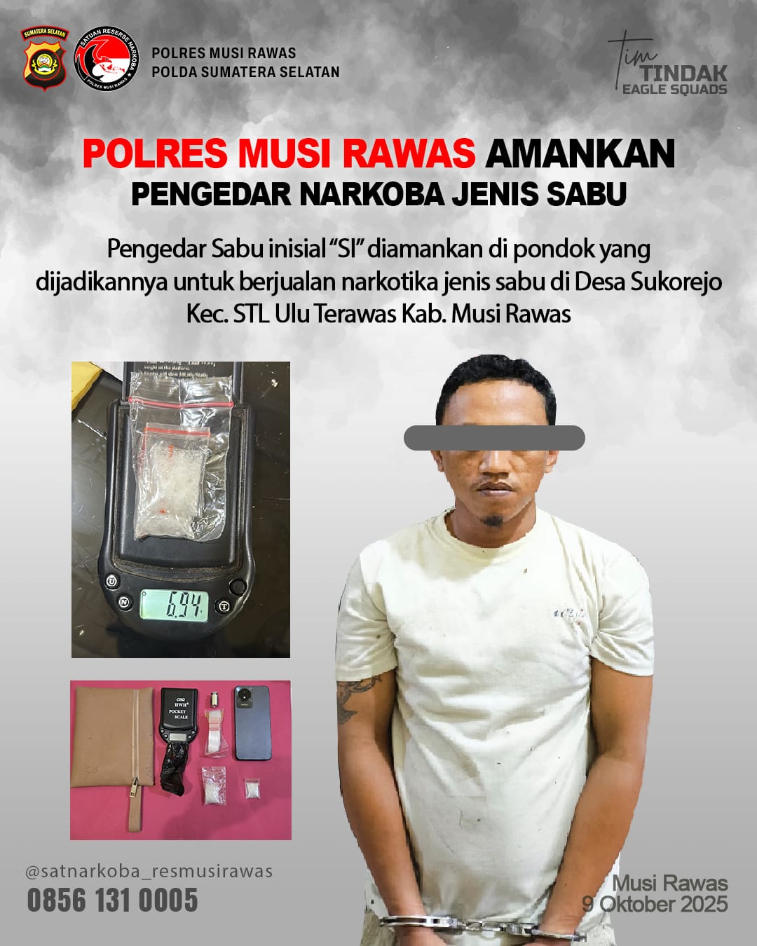 Satres narkoba polres Musi Rawas Berhasil Amankan Pengedar Narkoba di Pondok Area Satres narkoba polres Musi Rawas Berhasil Amankan Pengedar Narkoba di Pondok Area