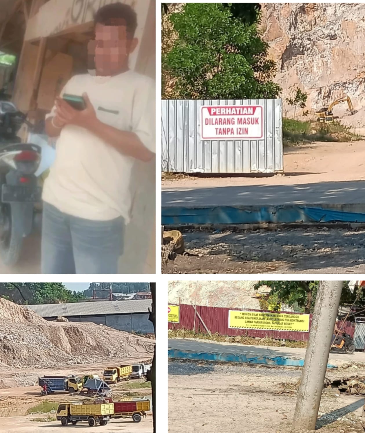 Izin LandClearing  atau Parkir Pada Tabang di jln Pangeran Tirtayasa  hanya kedok,  Namun fakta di lapangan Menunjukkan Adanya Indikasi Penambangan Pasir kuarsa