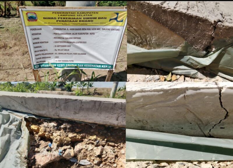 Rp 993 Juta Raib Sia-sia! Proyek Jalan Asem Bagus Lamsel Hancur Sebelum Setahun