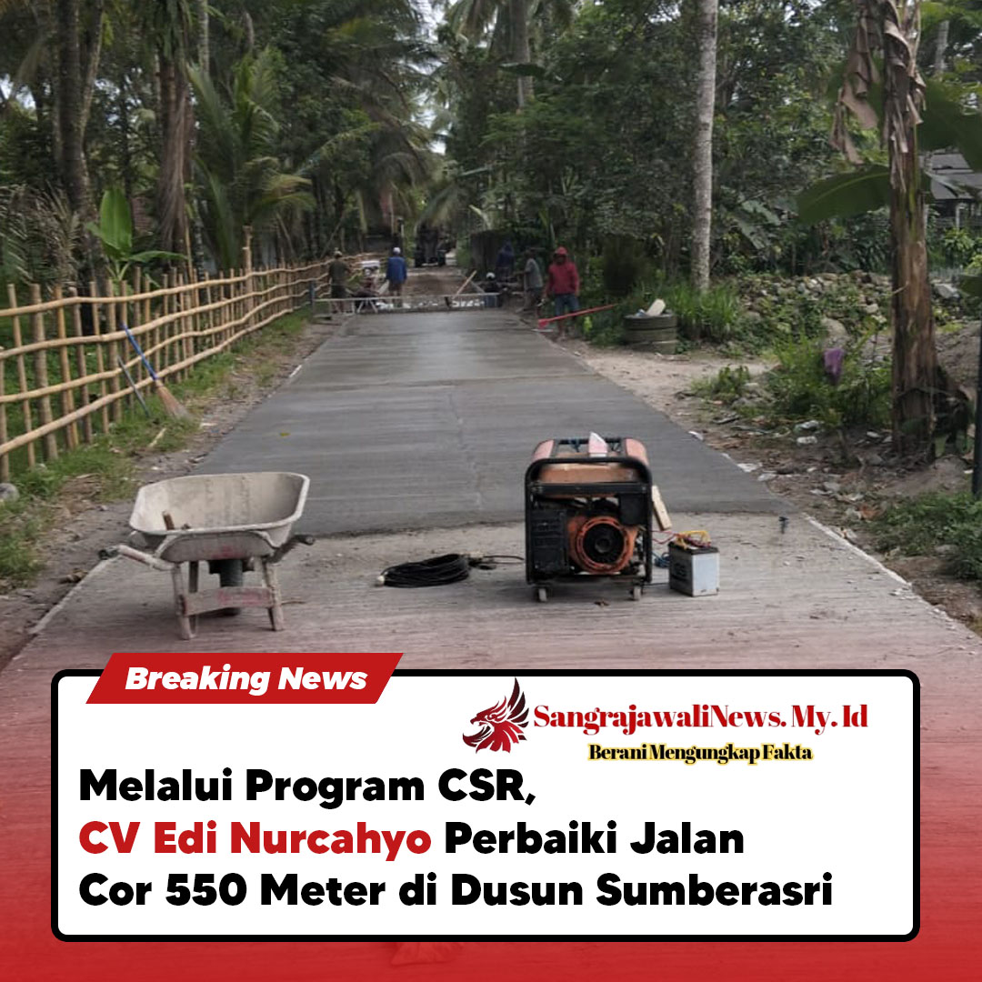 Melalui Program CSR, CV Edi Nurcahyo Perbaiki Jalan Cor 550 Meter di Dusun Sumberasri