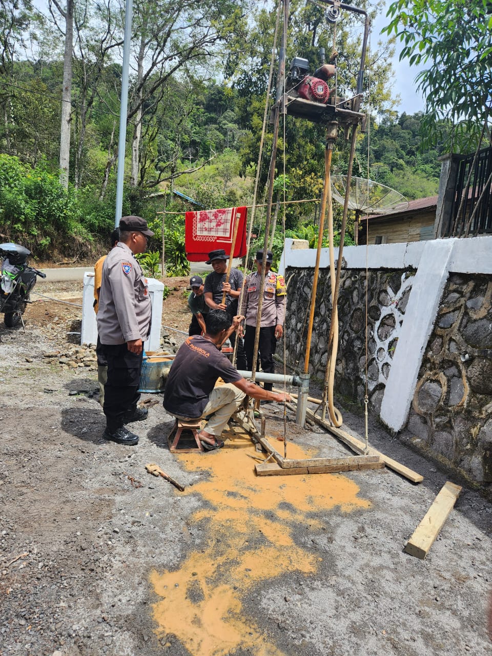 Respon Harapan Masyarakat, Polres Aceh Tengah Bangun Sumur Bor di Kuyun Uken Kecamatan Celala