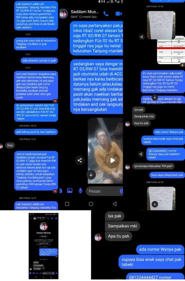 Cacat Administrasi PJ RT 02/RW 07 Tanjung Mardeka: Tinggal di RT Lain, Proses Tak Transparan, Camat Tak Bertindak