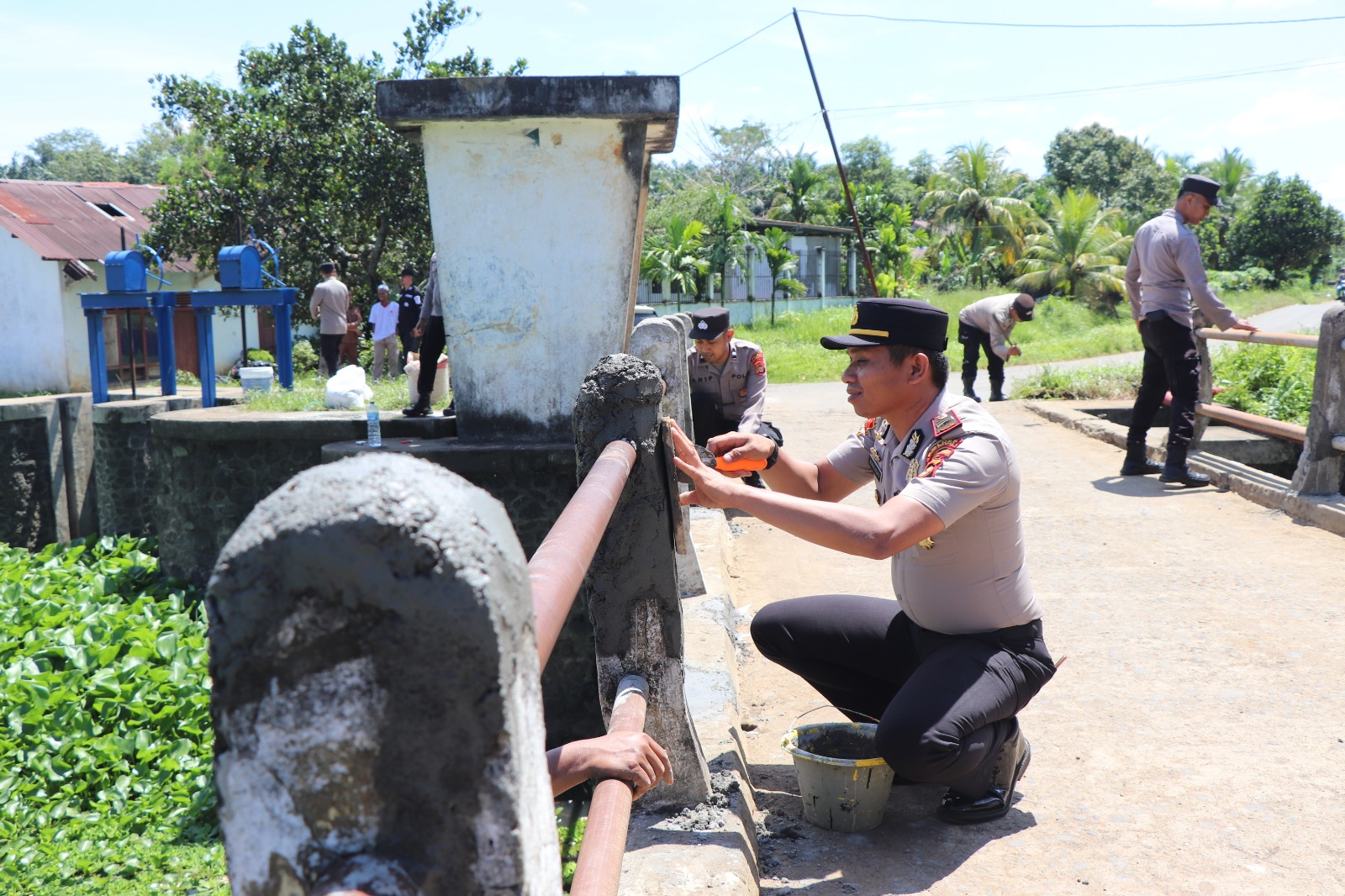 Dukung Program Kapolda Sumsel, Polres Musi Rawas Revitalisasi Jembatan Dam Impres Melalui Program “BELIDA”