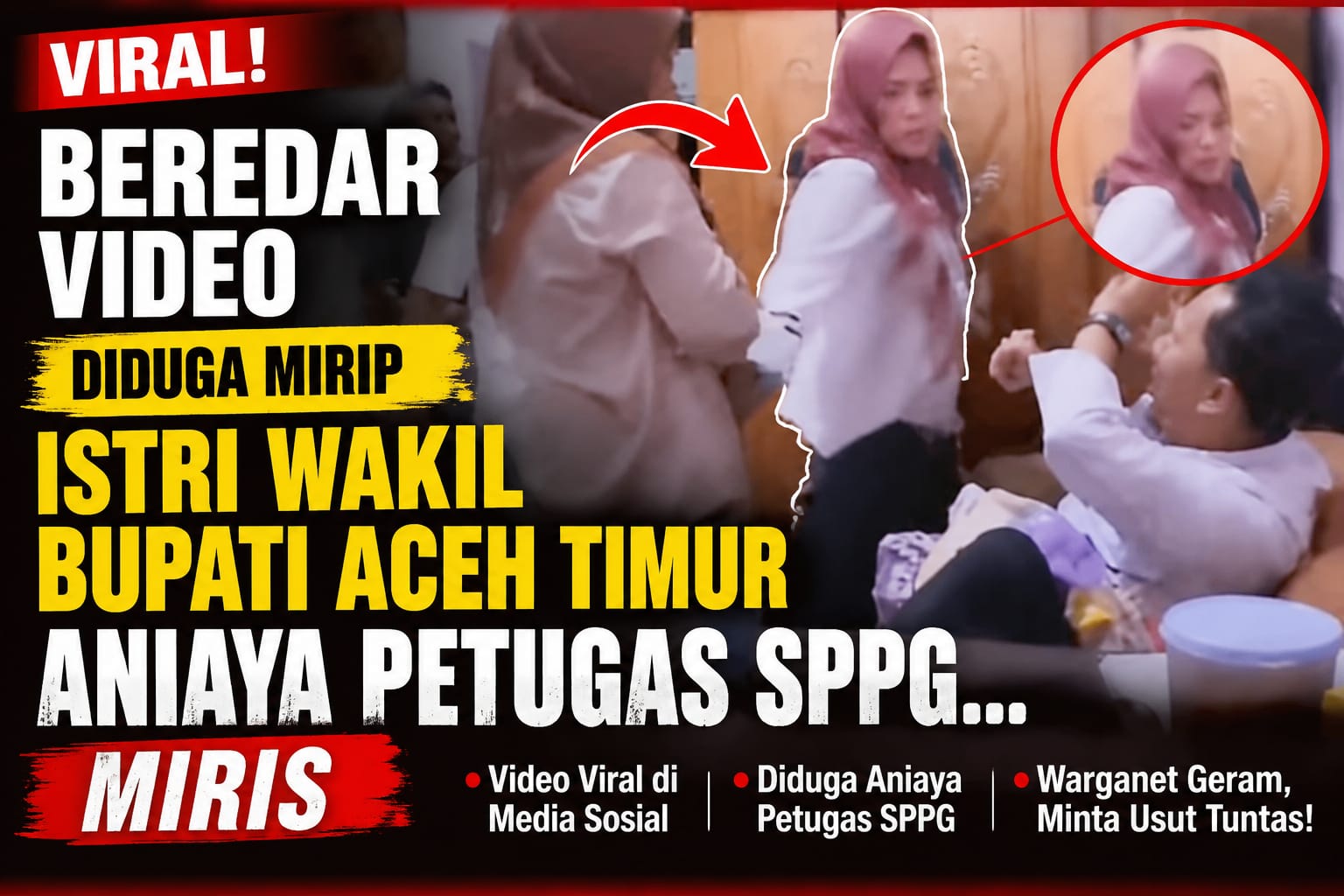 Beredar Video Diduga Mirip Istri Wakil Bupatii Aceh Timur Aniaya Petugas SPPG…Miris