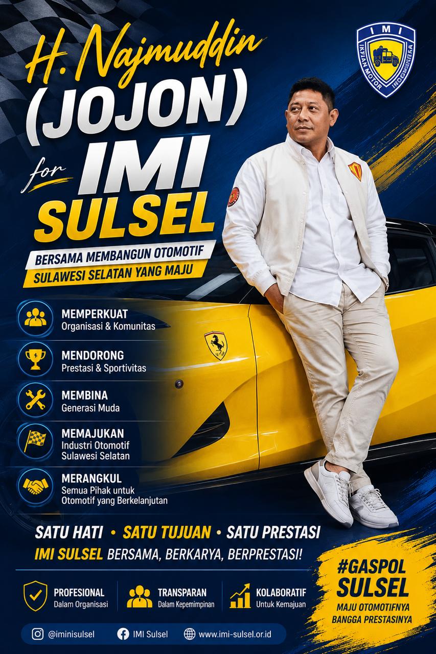 *Didukung Berbagai Komunitas Otomotif, H. Najmuddin Maju sebagai Calon Ketua IMI Sulsel*