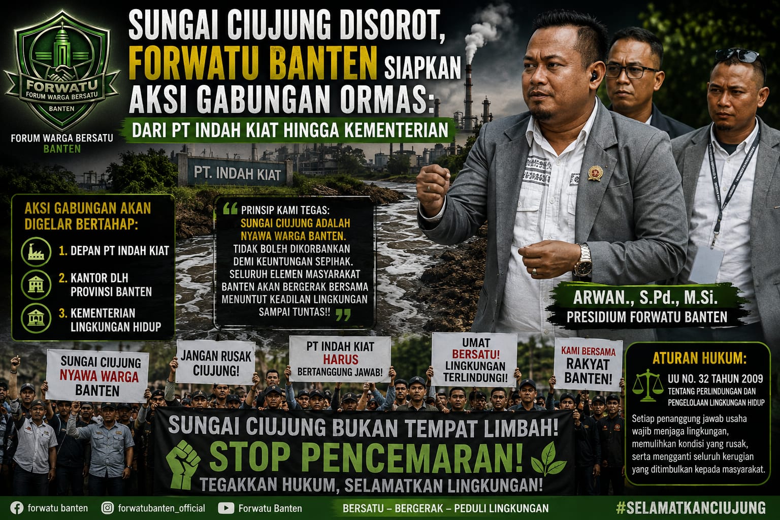 Sungai Ciujung Disorot FORWATU BANTEN Siapkan Aksi Gabungan Ormas: Dari PT Indah Kiat hingga Kementerian Sungai Ciujung Disorot FORWATU BANTEN Siapkan Aksi Gabungan Ormas: Dari PT Indah Kiat hingga Kementerian
