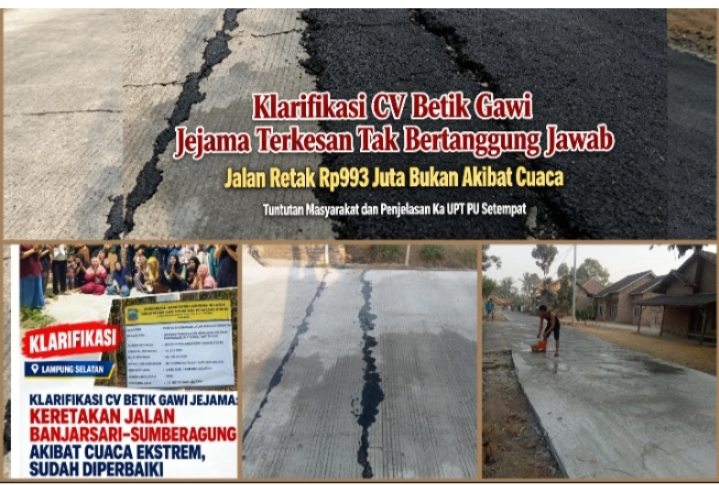 Rp993,6 Juta Jalan Banjar Sari–Purwodadi Disorot, BPAN Siapkan Laporan ke APH: PUPR Didesak Buka Spesifikasi dan Uji Struktur Beton