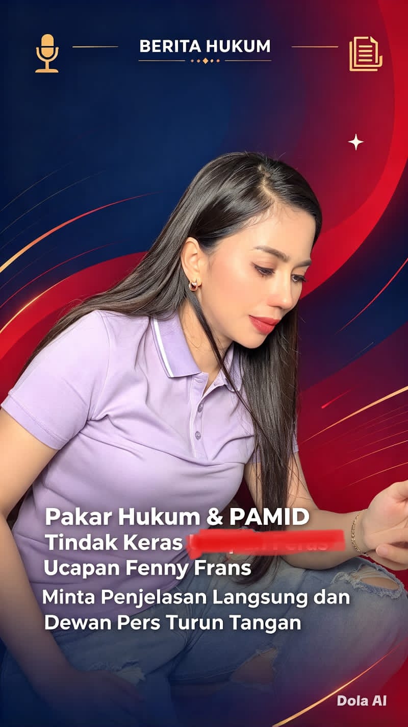 Pakar Hukum & PAMID Tindak Keras Ucapan Fenny Frans, Minta Penjelasan Langsung dan Dewan Pers Turun Tangan