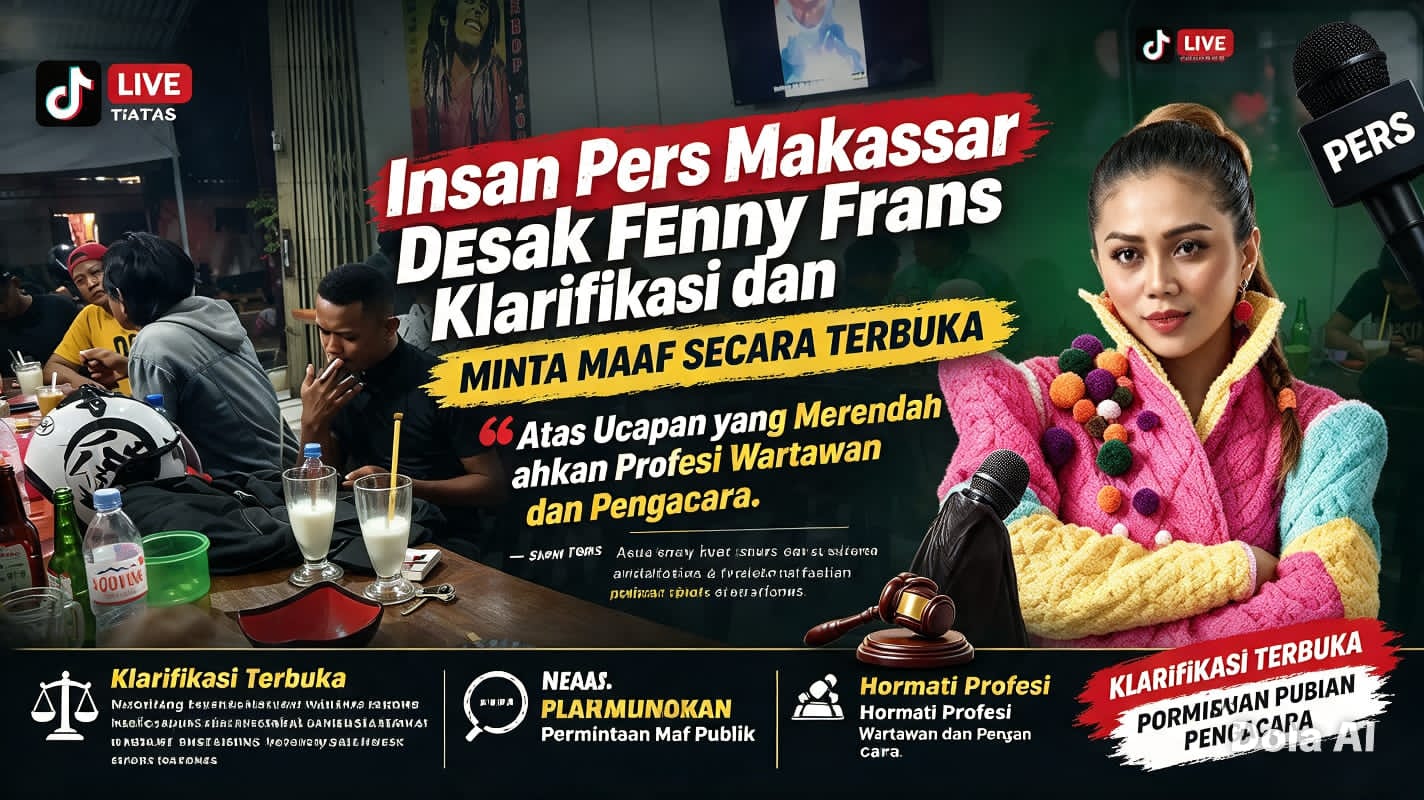 Ucapan di TikTok Lecehkan Wartawan dan Pengacara, Insan Pers Beri Peringatan Tegas ke Fenny Frans Ucapan di TikTok Lecehkan Wartawan dan Pengacara, Insan Pers Beri Peringatan Tegas ke Fenny Frans